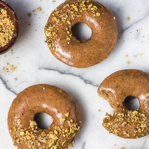 Baked Apple Doughnuts with Almond-Butter Glaze